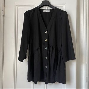 Zara black button down tunic